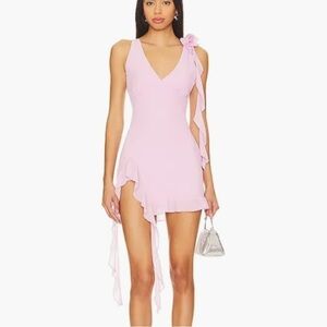 MORE TO COME Myla Mini Dress lilac purple ruffle mini chiffon Revolve M